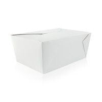 Boite repas carton blanc  226x167mm H92mm 3000ml