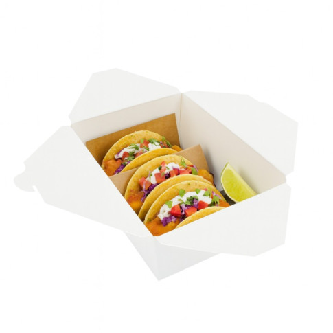 Boite repas carton blanc  226x167mm H92mm 3000ml