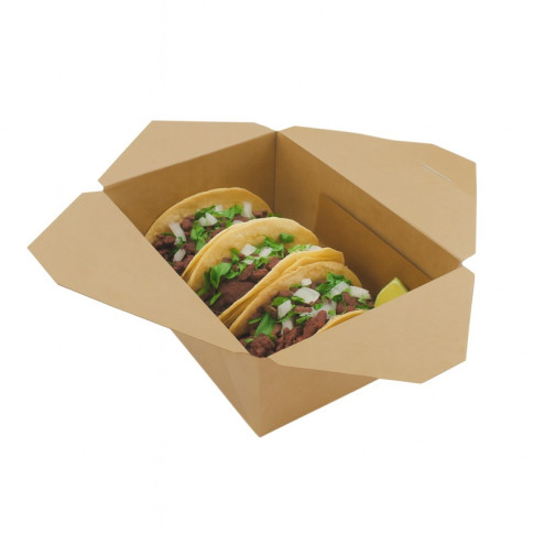 Boîte repas carton kraft laminé 225x166mm H92mm 3000ml