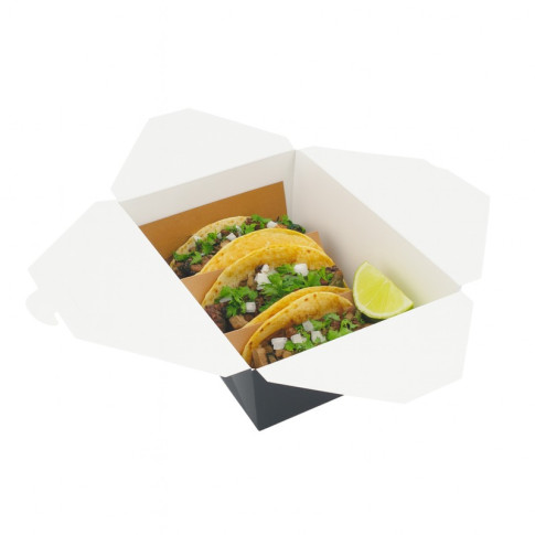 Boîte repas carton noir 227x165mm H92mm 3000ml