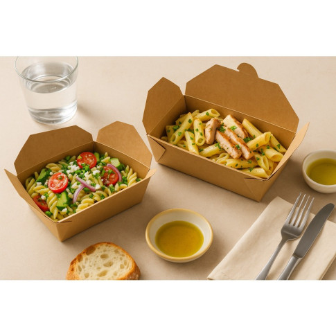 Boite repas carton kraft  110x90mm H50mm 450ml
