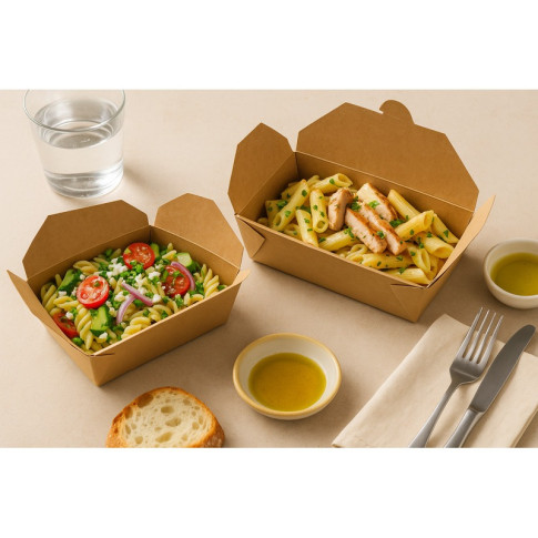 Boite repas carton kraft  155x117mm H50mm 800ml