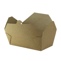 Boîte repas carton kraft laminé 190x110mm H60mm 1000ml