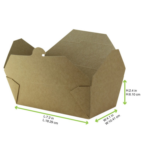 Boîte repas carton kraft laminé 190x110mm H60mm 1000ml