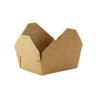 Mini boîte repas carton kraft 120x97mm H38mm 410ml
