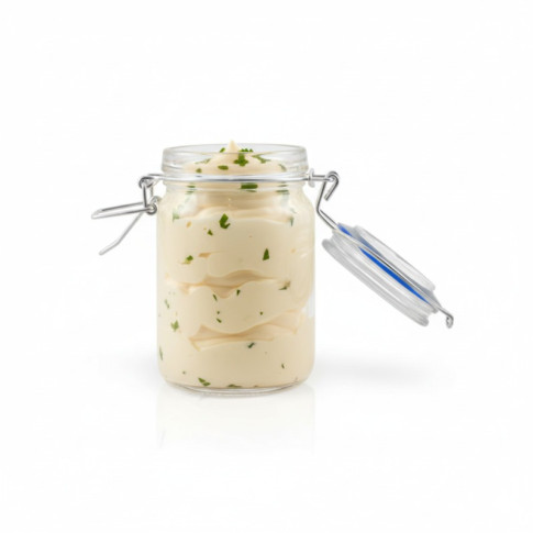 Mini bocal en verre avec joint silicone bleu foncé   H119,2mm 200ml