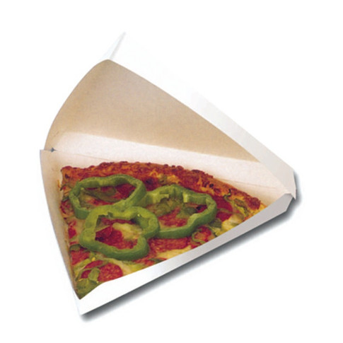 Boite carton blanc triangulaire pour part de pizza  235x229mm H45mm