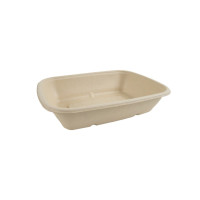 Plateau pulpe rectangulaire brun  215x158mm H50mm 1000ml