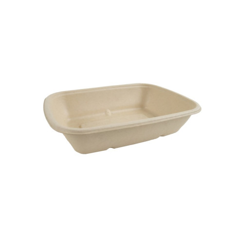 Plateau pulpe rectangulaire brun  215x158mm H50mm 1000ml