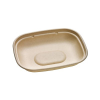Plateau pulpe rectangulaire brun  220x170mm H27mm 850ml