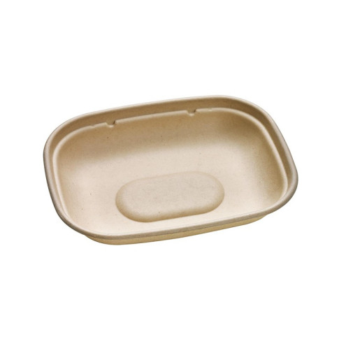 Plateau pulpe rectangulaire brun  220x170mm H27mm 850ml