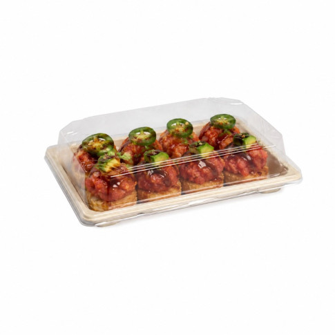 Couvercle transparent en plastique PET 165x230mm H46mm