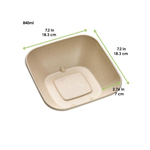Bol pulpe biseauté brun  183x183mm H70mm 840ml