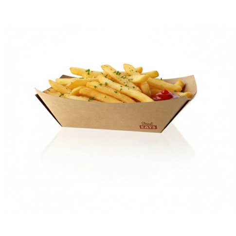 Barquette kraft avec PE 164x120mm H32mm 300ml