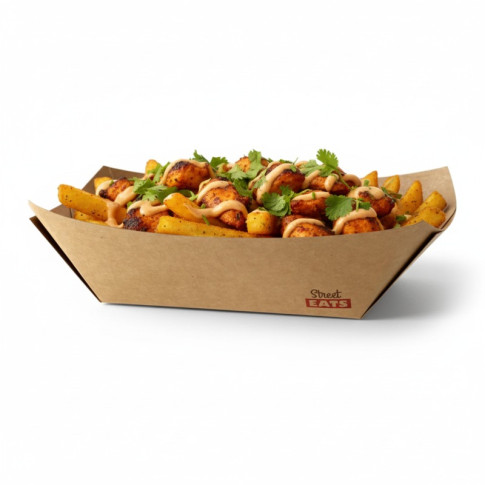 Barquette kraft avec PE 170x120mm H42mm 350ml