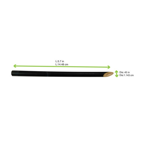 Paille bambou noire pour cocktail   H145mm