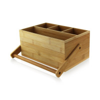 Porte couverts en bambou 4 compartiments  226x148mm H107mm