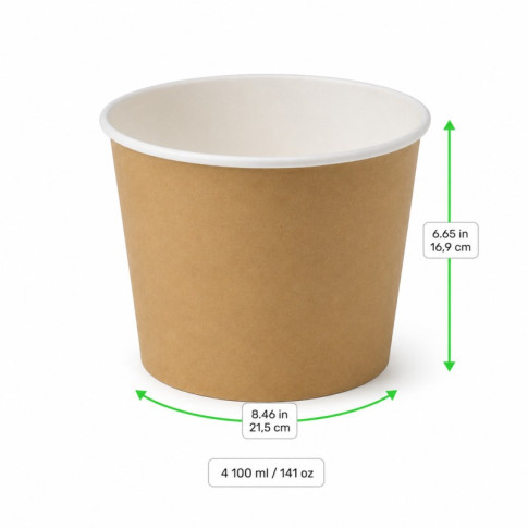 Bucket geant en carton impression kraft   H167mm 4 100ml