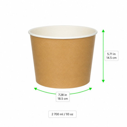 Bucket carton géant kraft  H145mm 2 700ml