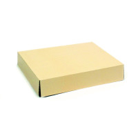 Couvercle beige en carton pour plateau 260x325mm H6mm