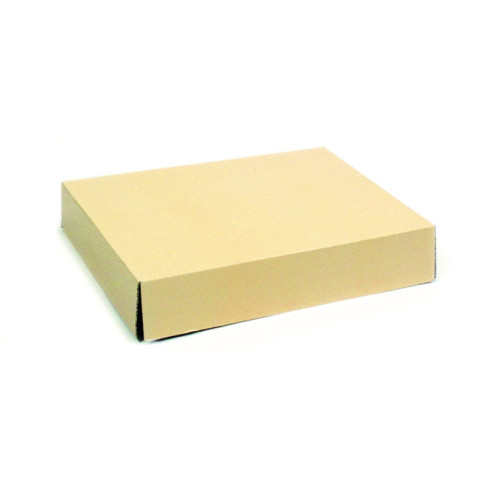 Couvercle beige en carton pour plateau 260x325mm H6mm