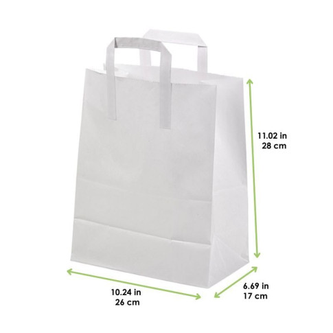 Sac cabas papier blanc recyclé 260x170mm H280mm