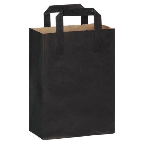Sac cabas papier kraft brun recyclé imprimé noir 180x85mm H230mm