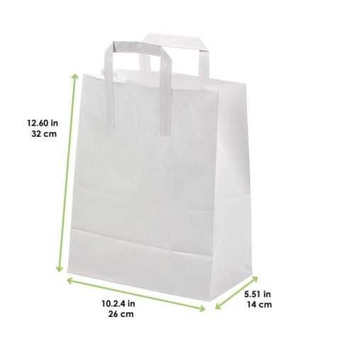 Sac cabas papier blanc recyclé 260x140mm H320mm