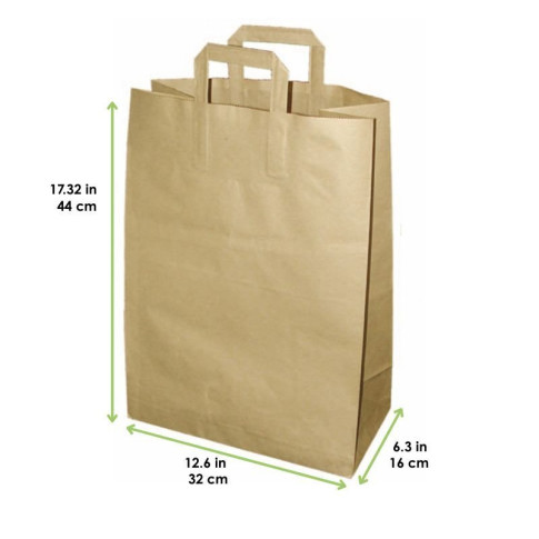 Sac cabas papier kraft brun recyclé 320x160mm H440mm