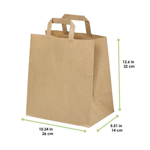 Sac cabas papier kraft brun  260x140mm H320mm