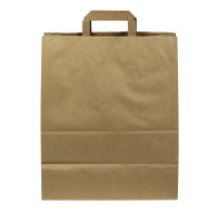 Sac cabas double-paroi papier kraft brun avec anses  320x170mm H380mm
