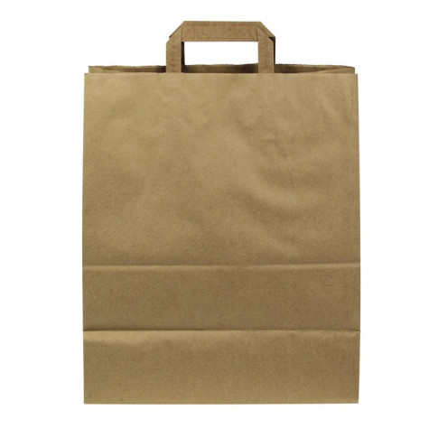 Sac cabas double-paroi papier kraft brun avec anses  320x170mm H380mm