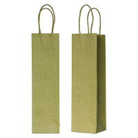 Sac cabas papier kraft brun poignées ficelles pour bouteilles  390x80mm H140mm