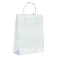 Sac cabas papier blanc poignées ficelles  220x100mm H290mm