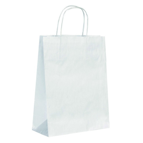 Sac cabas papier blanc poignées ficelles  220x100mm H290mm