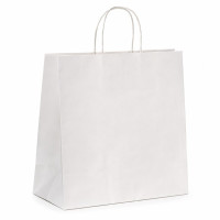 Sac cabas papier blanc poignées ficelles  280x120mm H310mm