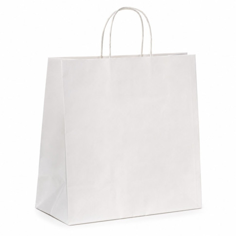 Sac cabas papier blanc poignées ficelles  280x120mm H310mm