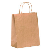 Sac cabas papier kraft brun poignées ficelles  280x160mm H300mm