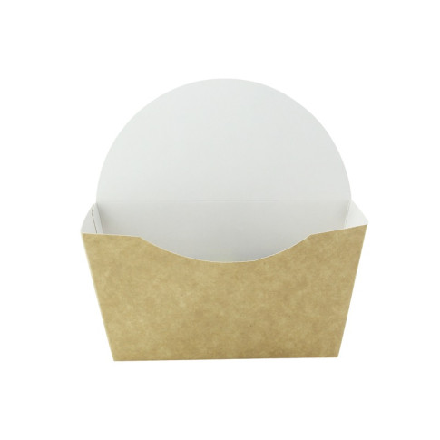 Emballage carton kraft pour burger intérieur blanc 135x73mm H130mm