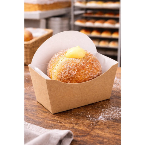 Emballage carton kraft pour burger intérieur blanc 135x73mm H130mm