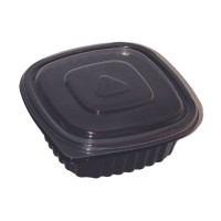 Cassolette carré noire micro-ondable  137x137mm H45mm 400ml