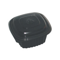 Cassolette plastique carrée noire 137x137mm H60mm 500ml
