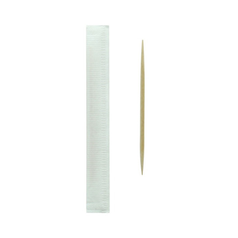 Cure dents en bois emballé individuellement   H65mm