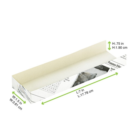 Support hot-dog carton impression journal  180x40mm H19mm