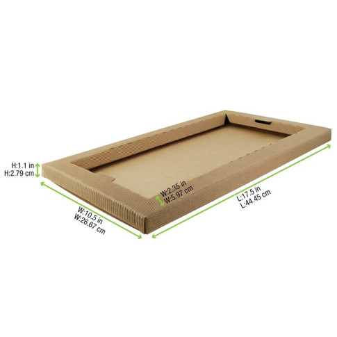 Plateau repas carton kraft ondulé "Chokra"  440x260mm H28mm