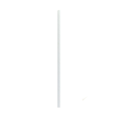 Paille en papier blanc emballée individuellement  H197mm