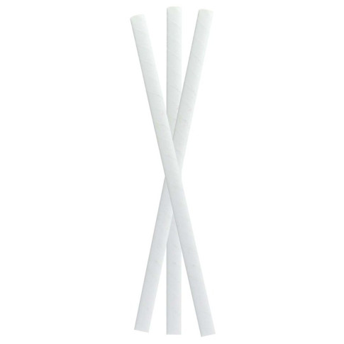 Paille pour smoothie en papier blanc  H197mm