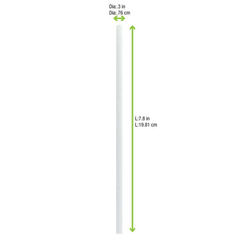 Paille pour smoothie en papier blanc  H197mm