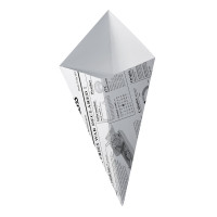 Cône carton décor journal  160x130mm  250ml