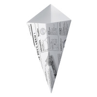 Cône carton décor journal  195x160mm  430ml